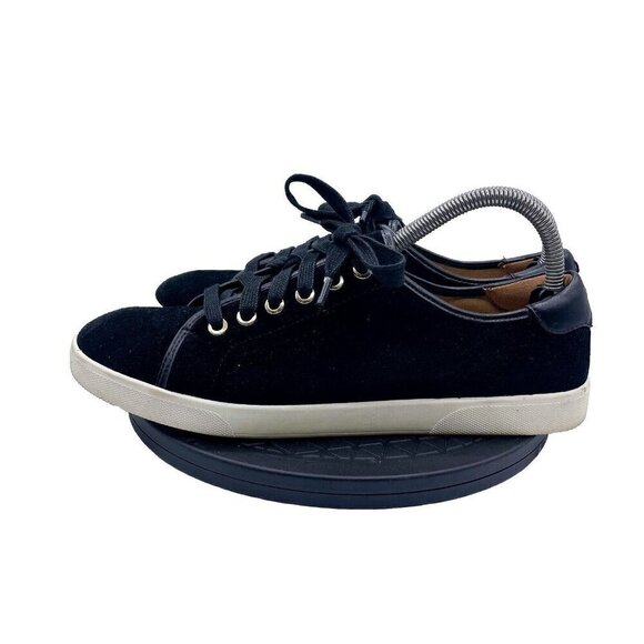 Vionic Womens Brinkley Sneakers Sz 9 Black Lace Up Suede V8339 Comfort High Arch - Picture 1 of 9